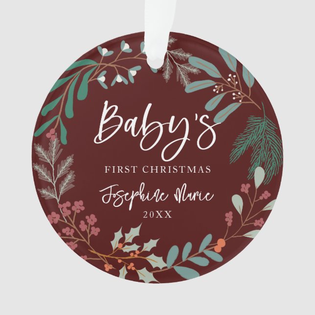Le premier Noël du bébé botanique d'hiver rouge (devant)
