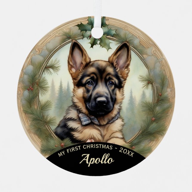 Le premier ornement de Noël de Shepherd Puppy alle (Recto)