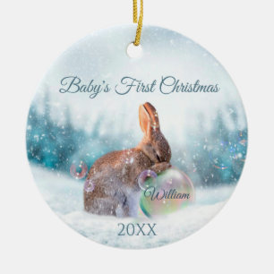 Le premier ornement de Noël du bébé lapin