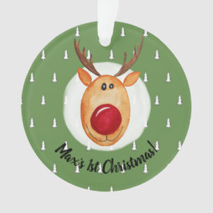 Le premier rudolphe de Noël du bébé garçon ave