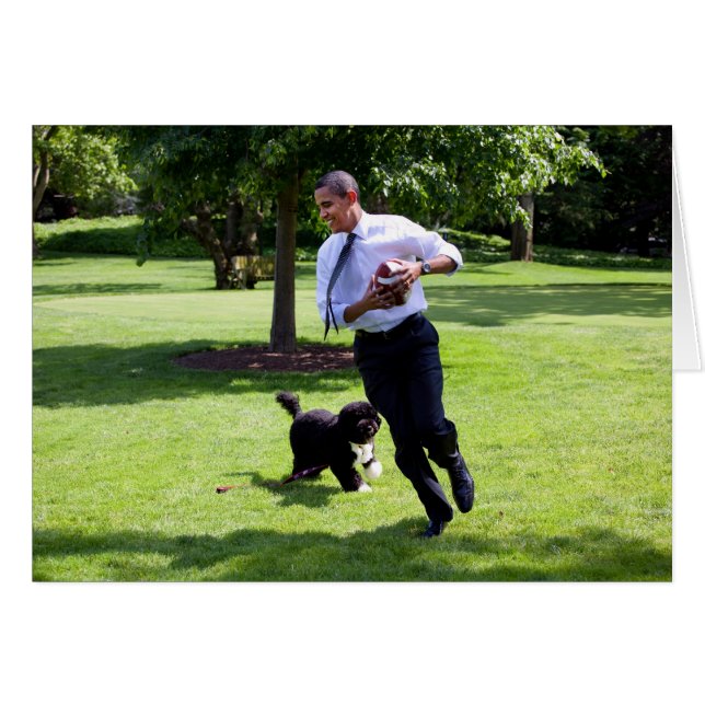 Le président Barack Obama et Bo (Devant horizontal)