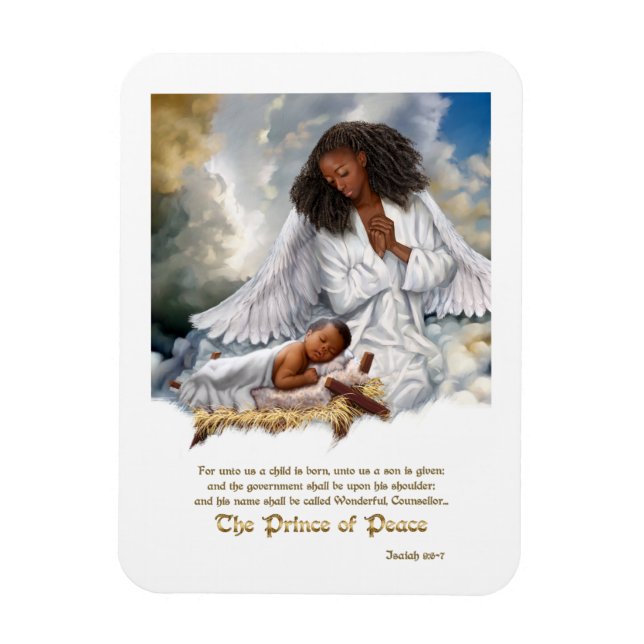 Le Prince de la Paix. Angel et bébé Jésus Magnet (Vertical)