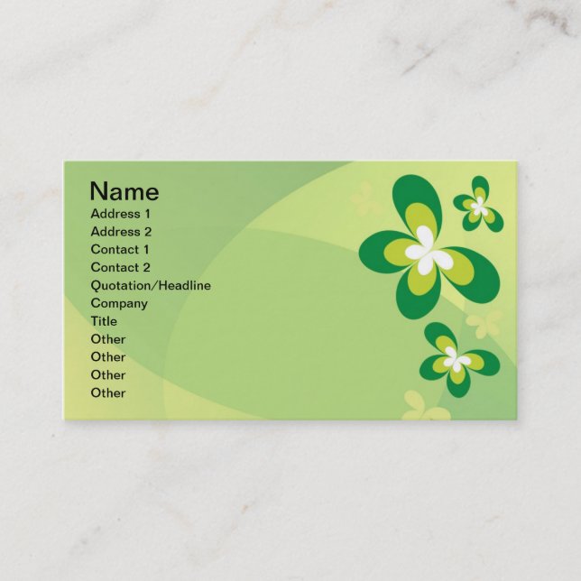 Le printemps a le Carte de visite Sprung (Devant)