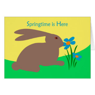 Le printemps est là, le lapin sent une fleur