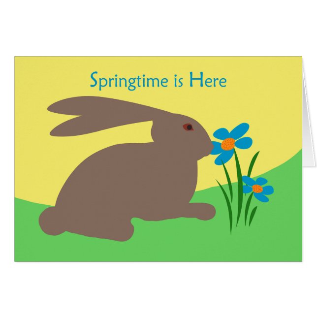 Le printemps est là, le lapin sent une fleur (Devant horizontal)