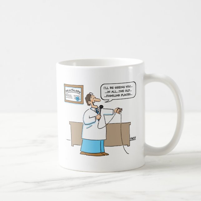Le proctologue chante Karaoke Cartoon Drôle Mug (Droite)