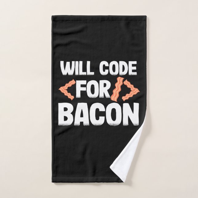Le Programmeur Va Code Pour Bacon (Serviette à main)