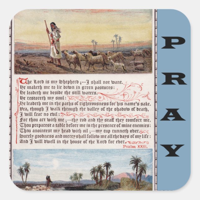 Le psaume 23, le seigneur est mon autocollant de (Devant)