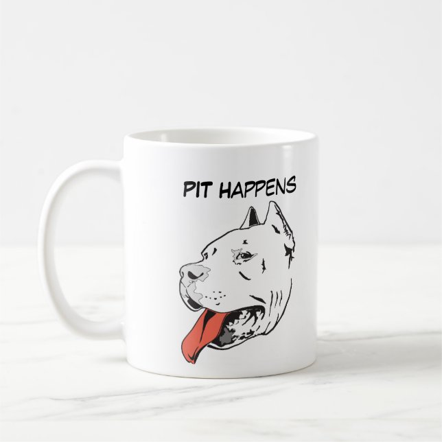 Le puits se produit tasse de café drôle de pitbull (Gauche)