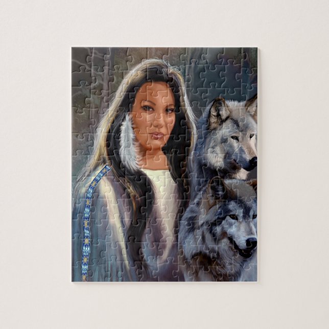 Le puzzle avec la jeune fille de Natif américain (Vertical)