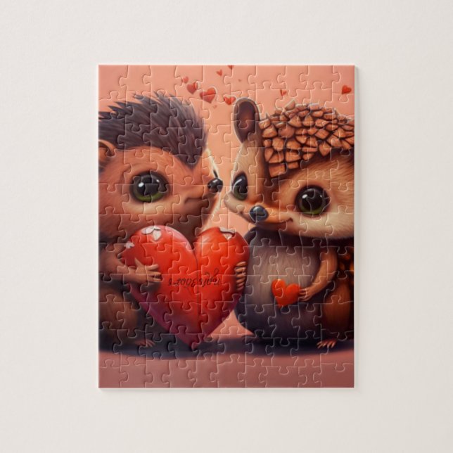Le puzzle de dessins animés de Saint Valentin (Vertical)