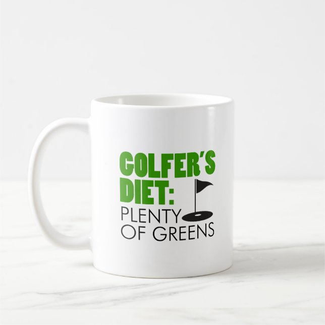 Le régime du golfeur Pléthore de verts amusant Mug (Gauche)