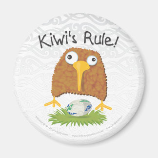 "Le règne de Kiwi" Rugby Fridge Magnet