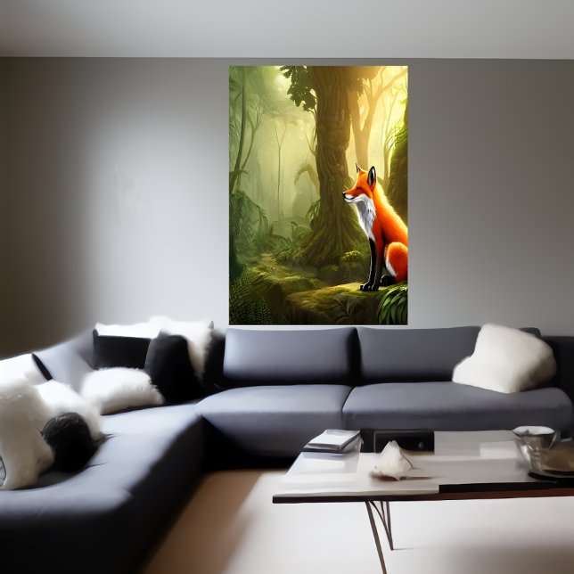 Le renard rouge dans la forêt | AI Art Poster (Créateur téléchargé)