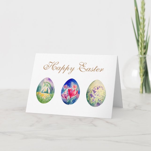 Le ressort d'aquarelle fleurit la carte de voeux (Devant)