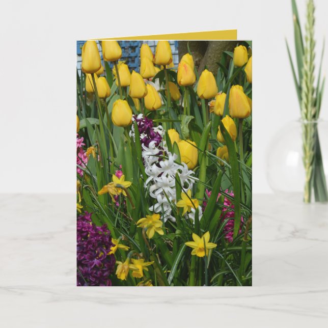 Le ressort fleurit la carte de voeux (Devant)