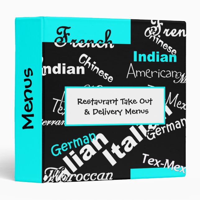 Le restaurant sortent le classeur de menu (Devant/Côté)