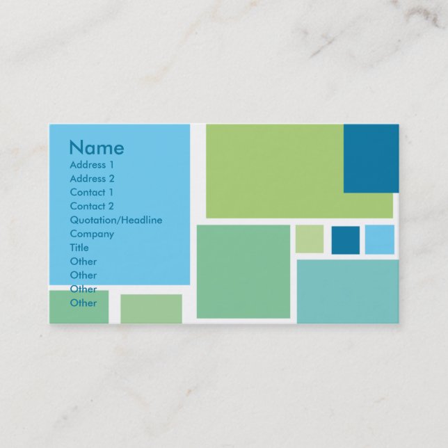 Le rétro bleu couvre de tuiles le carte de visite (Devant)