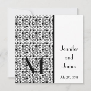 Le rétro monogramme de faire-part de mariage
