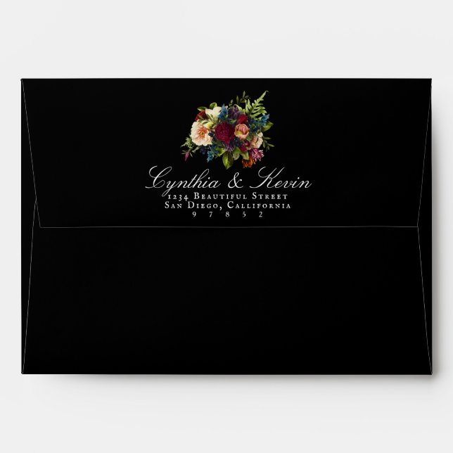 Le revêtement floral déprimé foncé enveloppe (Dos (Haut rabat))