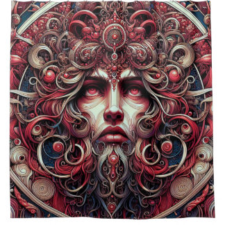 Le rideau de douche en aluminium rouge