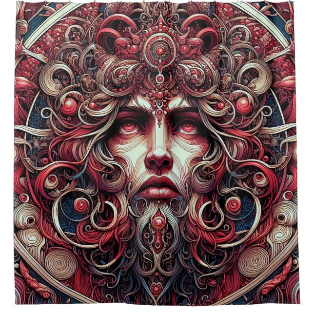 Le rideau de douche en aluminium rouge (Devant)