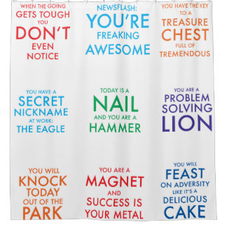 Le rideau en douche de puissance - slogans de