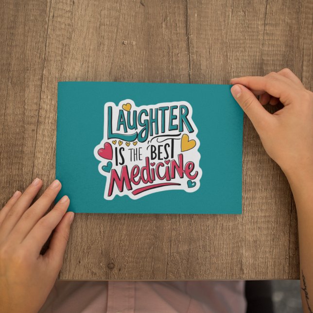 Le rire est la meilleure carte personnalisée de mé (Cheer someone up with this, "Laughter is the best medicine" personalized card! )
