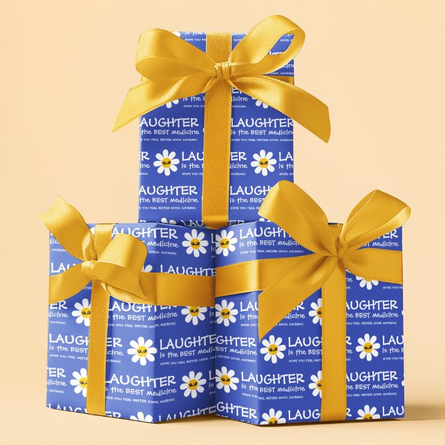 Le Rire Est La Meilleure Feuille D'Emballage Médic (Cheer someone up with these, "Laughter is the best medicine" wrapping paper sheets! )