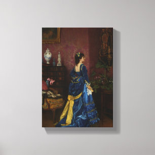 Le Robe Bleu by August Toulmouche Canvas Print