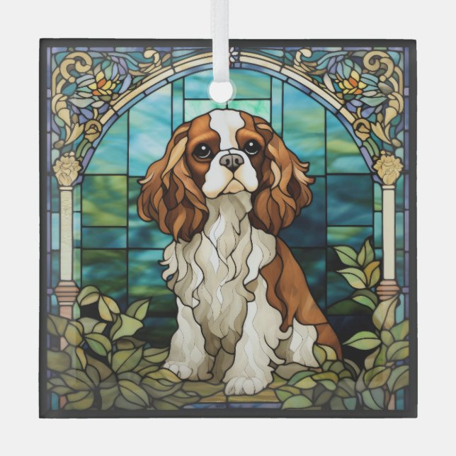 Le roi Charles Cavalier Ornement en verre de chien (Recto)