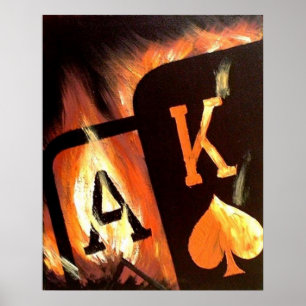 Le Roi flamboyant Big Slick Poker Poster d'as par