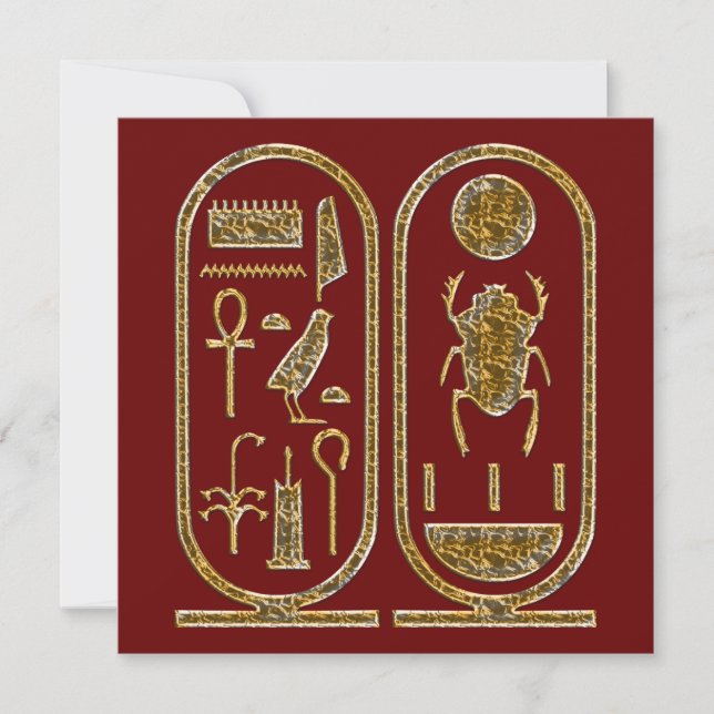 Le Roi Tut Hieroglyphics Invitations (Devant)