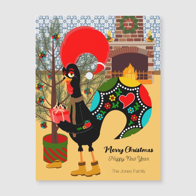 Le Rooster Portugais et la joie de donner la carte (Devant)