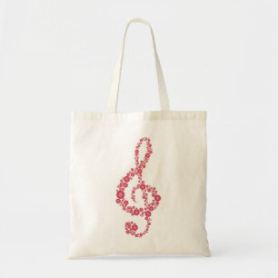 Le rose de clef triple de musique pointille le sac