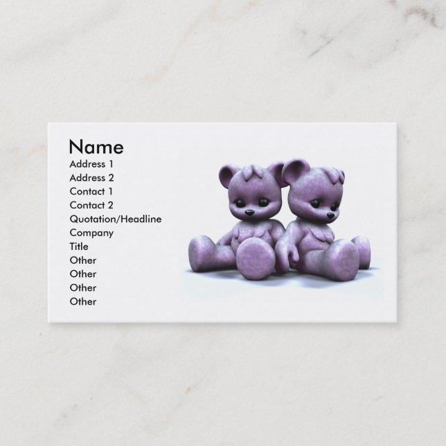 Le rose de Plushie soutient le carte de visite (Devant)