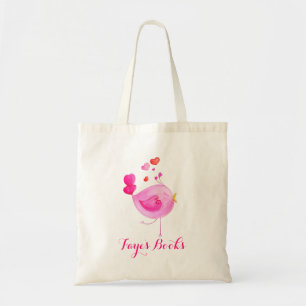 Le rose mignon d'oiseau badine le sac fourre-tout
