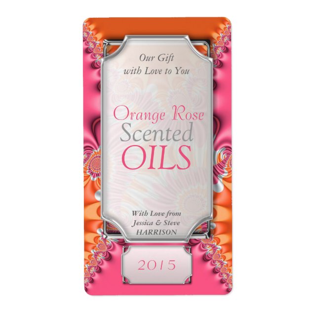 Le rose orange favorise les Étiquettes de la boute (Devant)