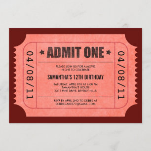 Le rouge admettent des invitations d'un billet