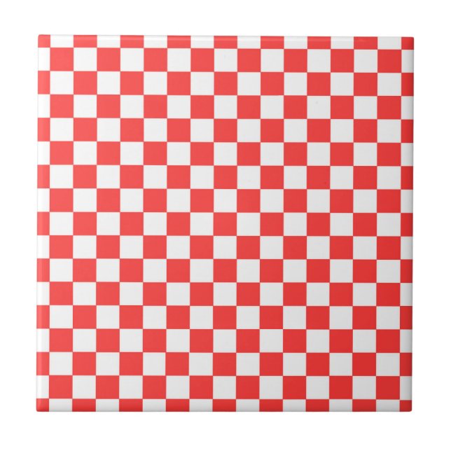 Le rouge et le blanc vérifient le carreau de (Devant)