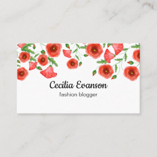 Le rouge fleurit des cartes de visite