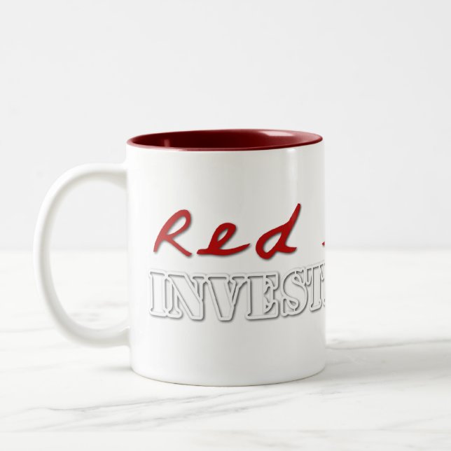 Le rouge ponce des tasses de logo (Gauche)