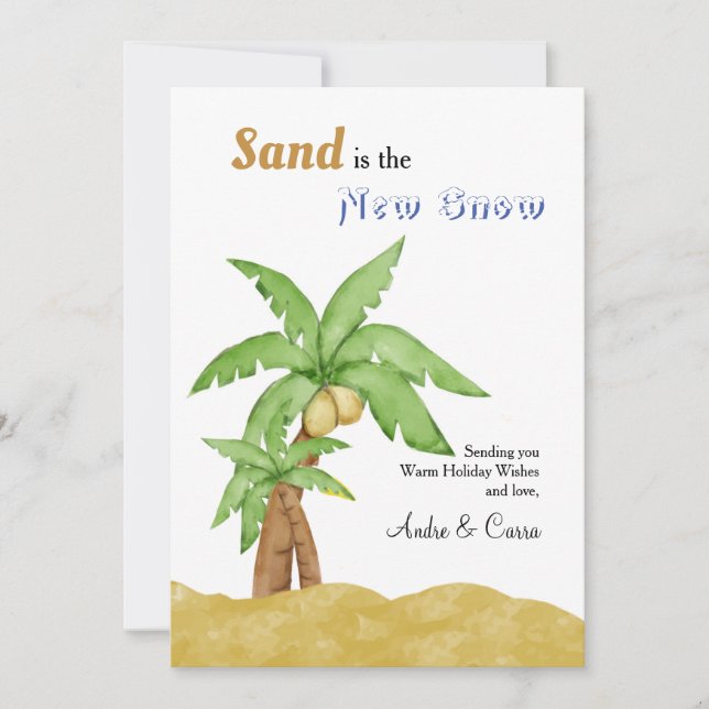 Le sable est la nouvelle carte de vacances de neig (Devant)