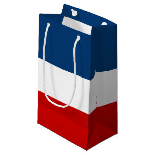 Le sac blanc et bleu rouge de cadeau - petit,