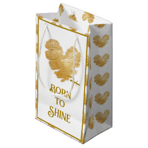 Le sac cadeau Borto Shine White et Gold Small