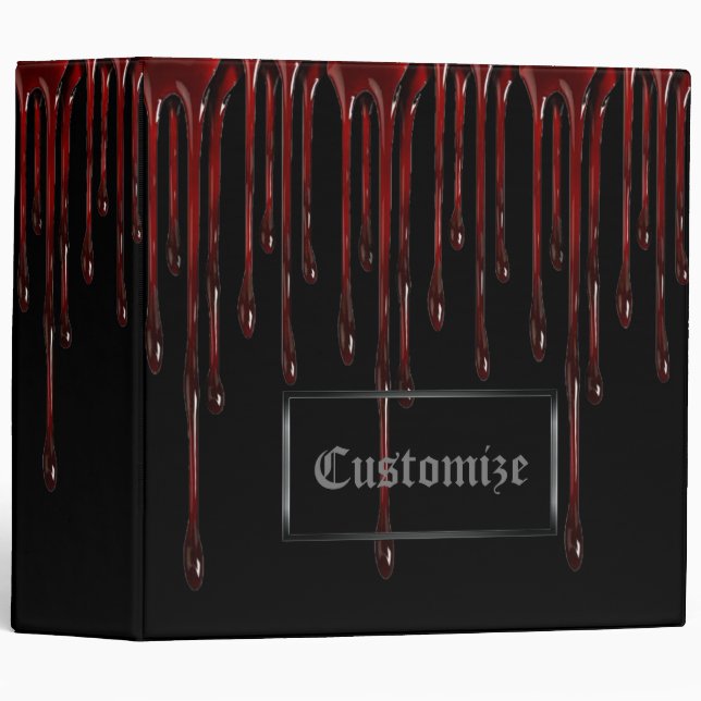 Le sang s'égoutte le classeur 3-Ring (Devant/Côté)