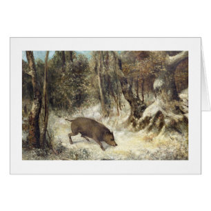 Le sanglier dans la neige, signé Courbet (faux)