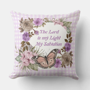 Le Seigneur est le Pastel Lumière Coussin Floral