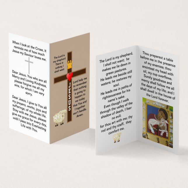 Le Seigneur est ma carte de prière de berger (Intérieur et extérieur)