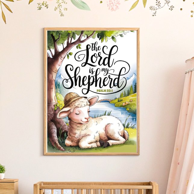 Le Seigneur est mon Berger Art mural de crèche chr (Créateur téléchargé)